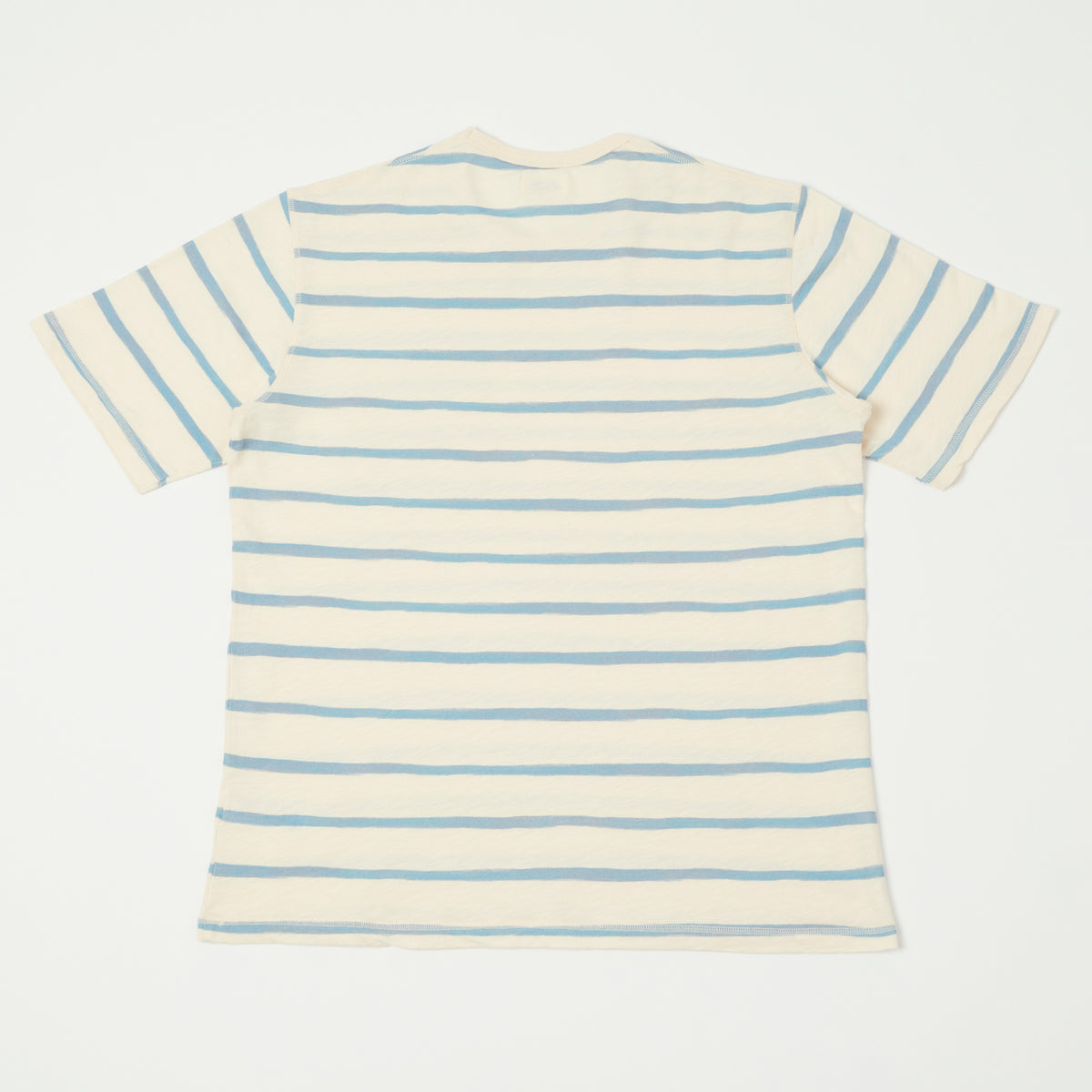 Hartford Painted Stripe T-Shirt - Ecru/Blue