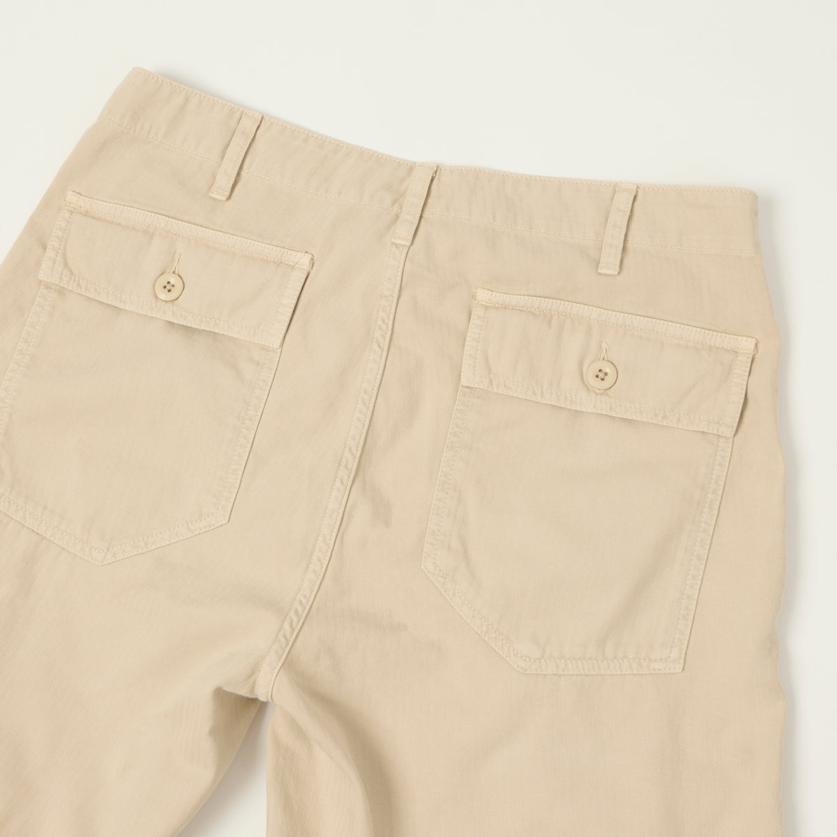 Hartford Herringbone Fatigue Shorts - Stone