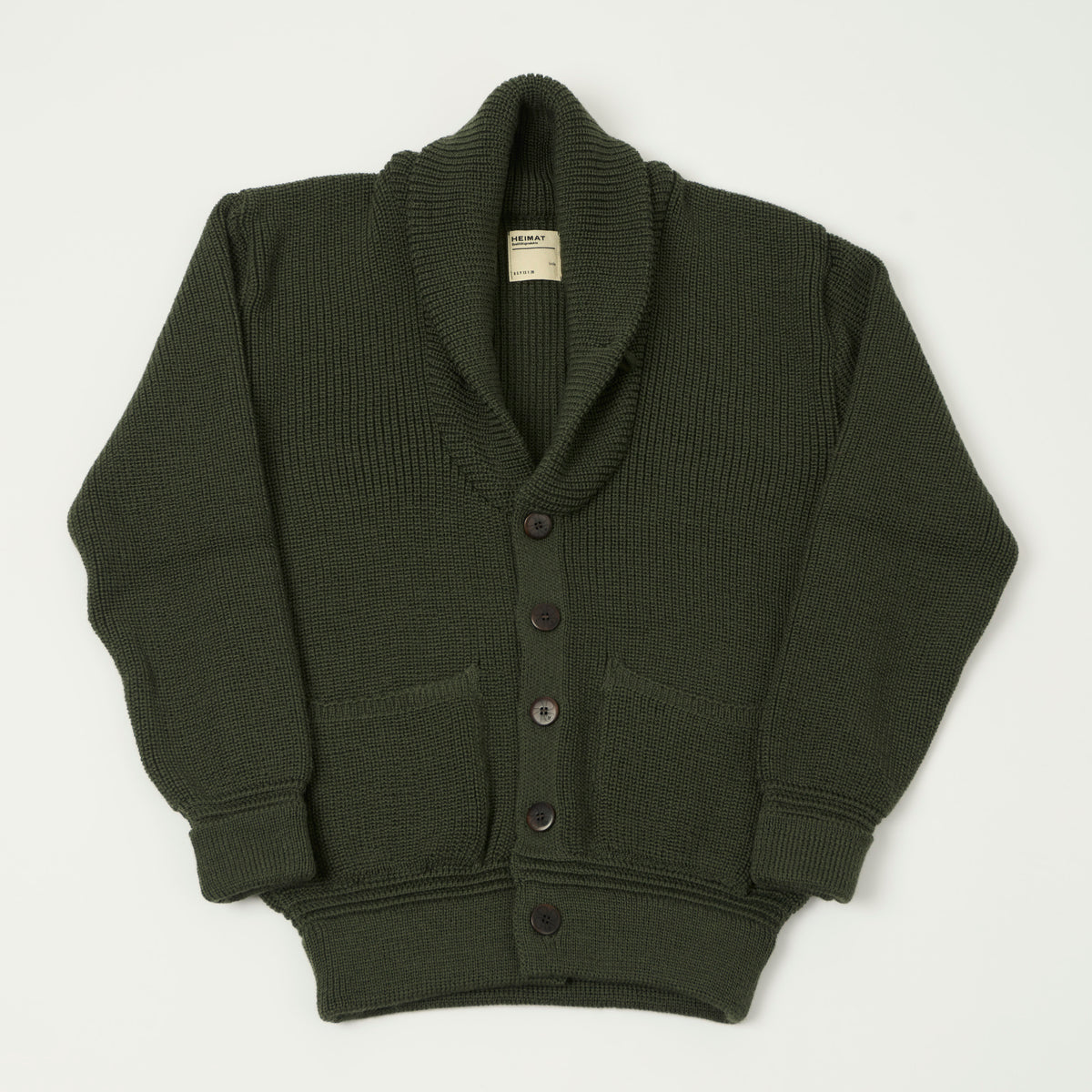Heimat 'Eiger' Shawl Collar Cardigan - Military Green