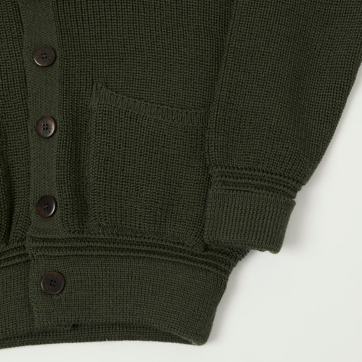Heimat 'Eiger' Shawl Collar Cardigan - Military Green