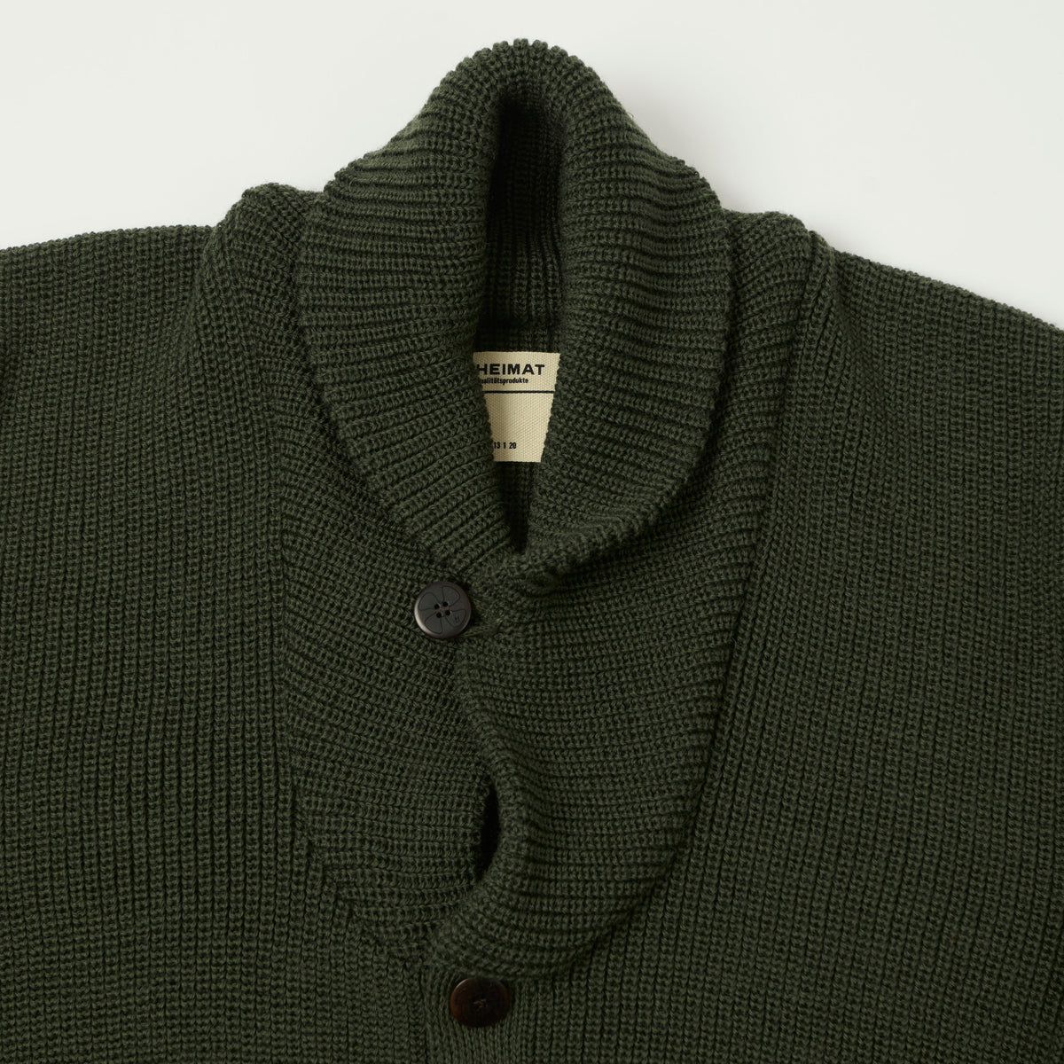 Heimat 'Eiger' Shawl Collar Cardigan - Military Green