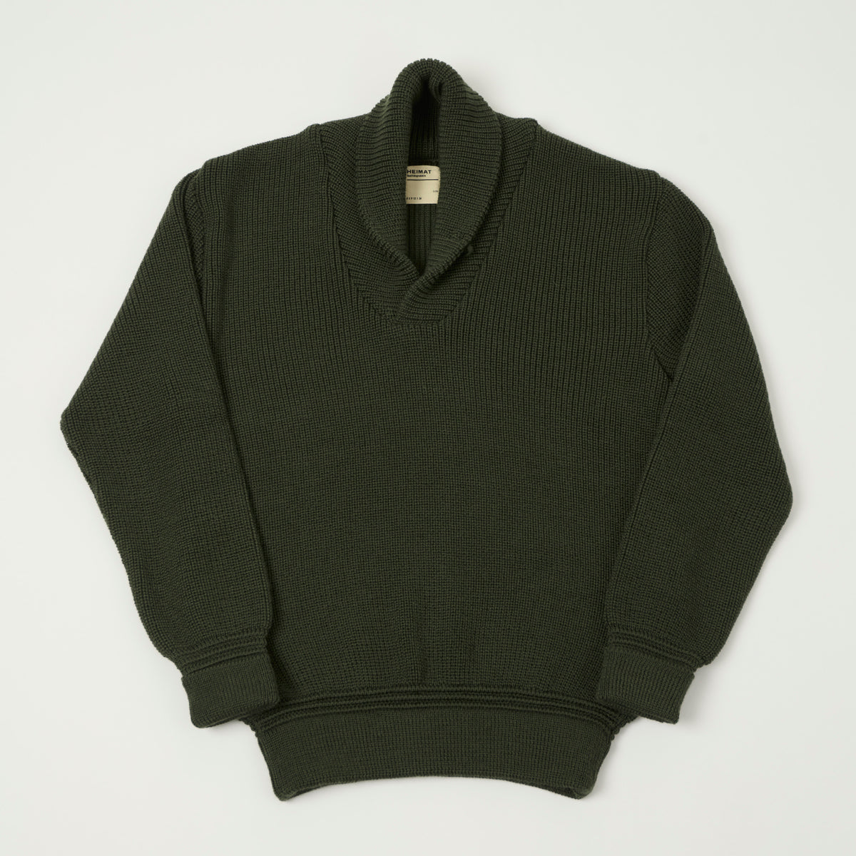 Heimat 'Eiger' Shawl Collar Pullover - Military Green