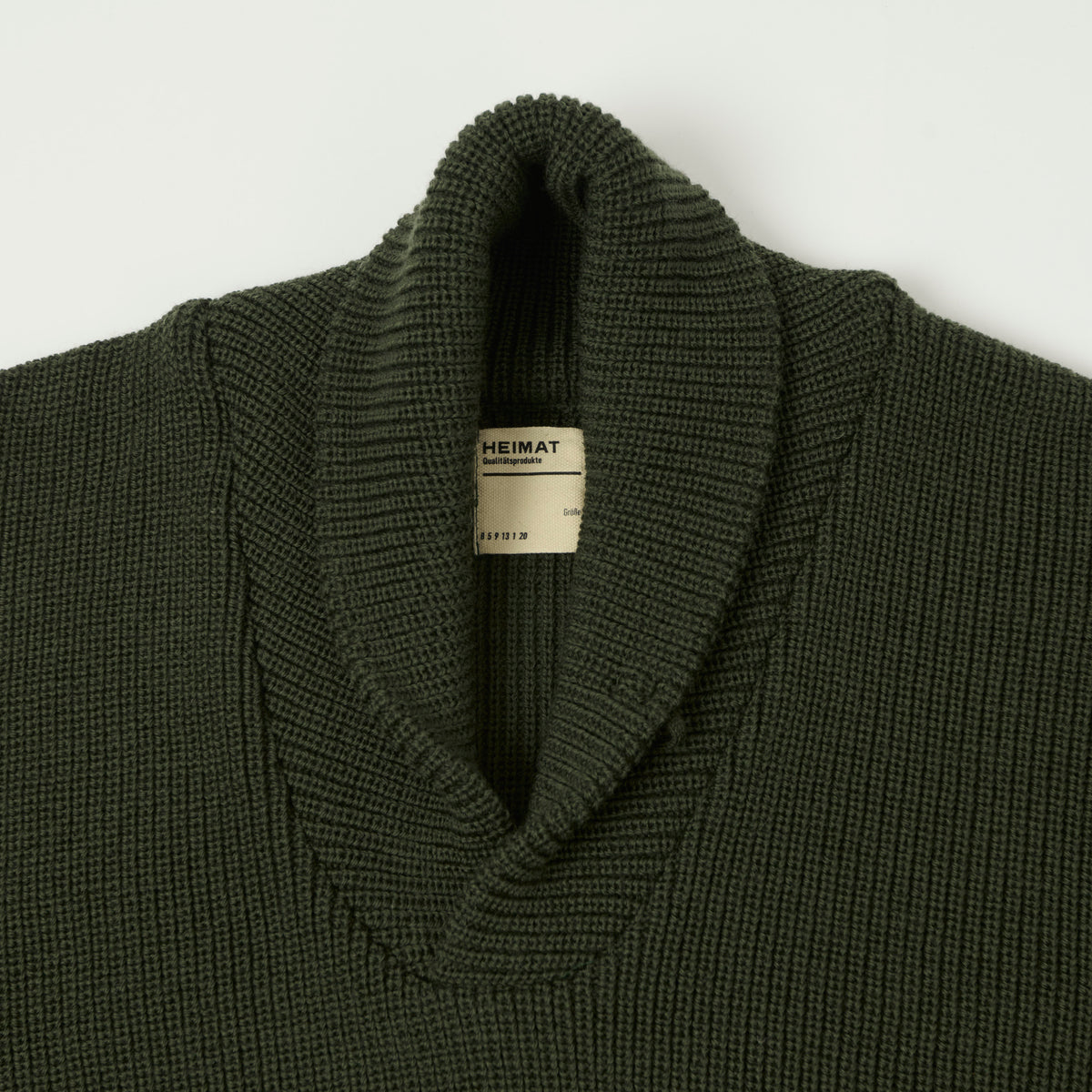 Heimat 'Eiger' Shawl Collar Pullover - Military Green