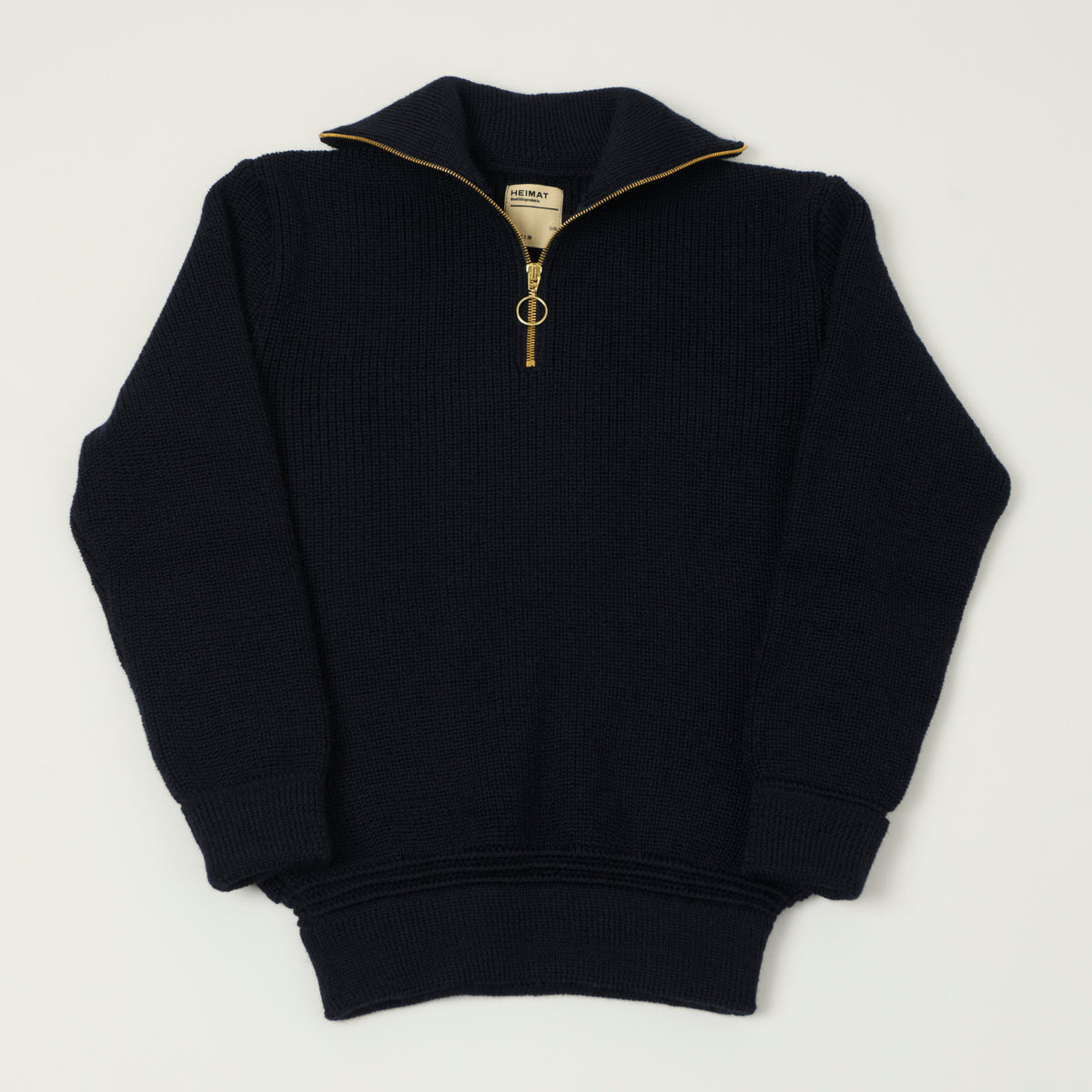 Heimat 'Segler' Quarter Zip Skipper Jumper - Ink