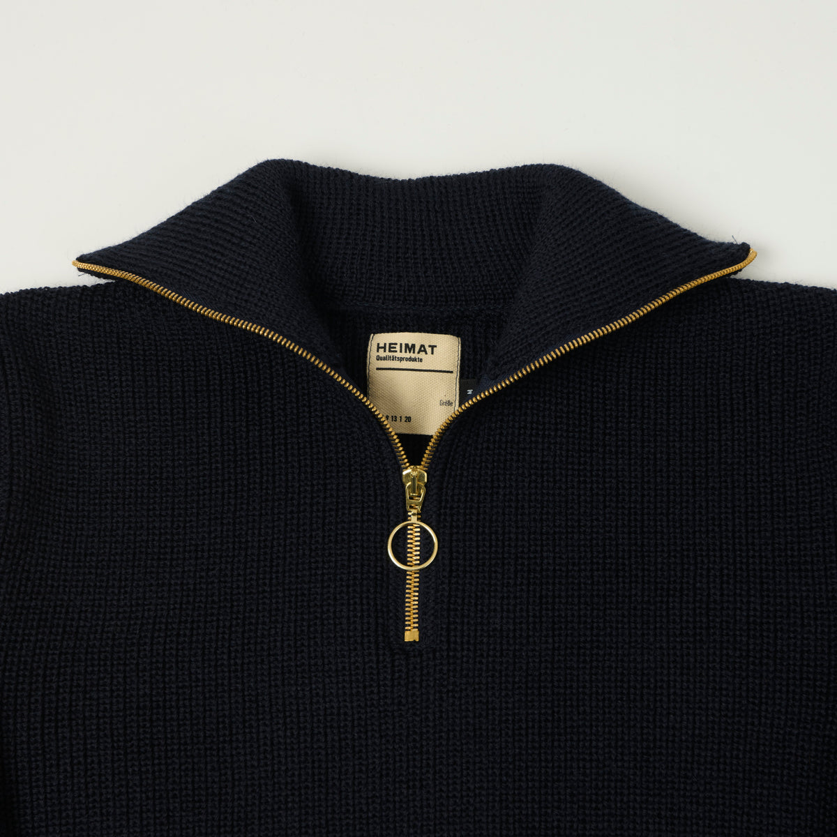 Heimat 'Segler' Quarter Zip Skipper Jumper - Ink