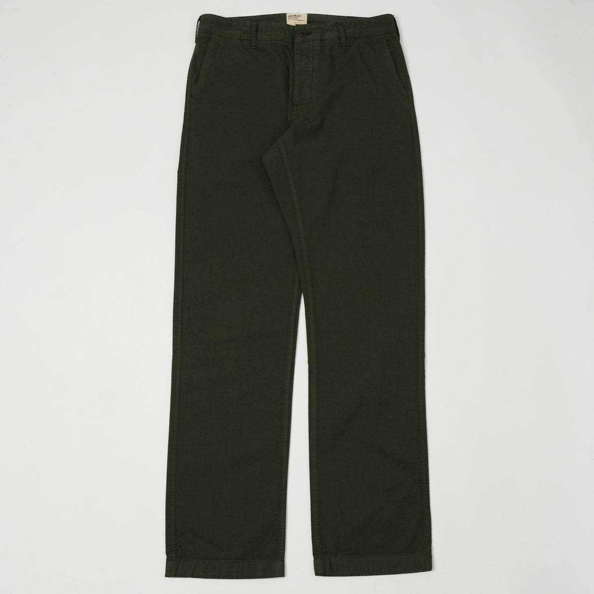 Heimat 'Journey' Herringbone Twill Chinos - Military Green