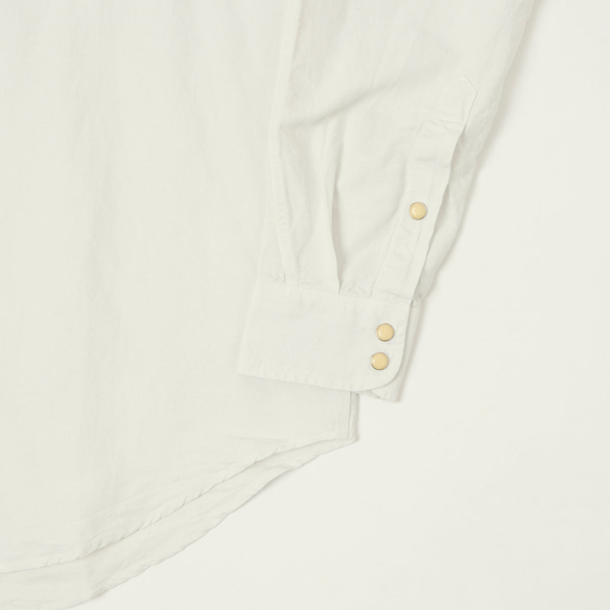 Heimat Raglan Sleeve Cotton Hemp Western Shirt - White