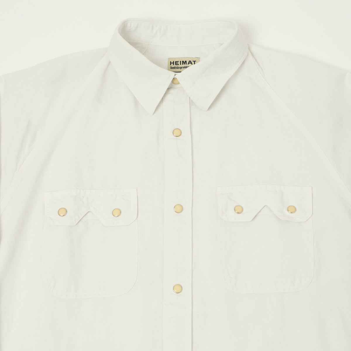 Heimat Raglan Sleeve Cotton Hemp Western Shirt - White