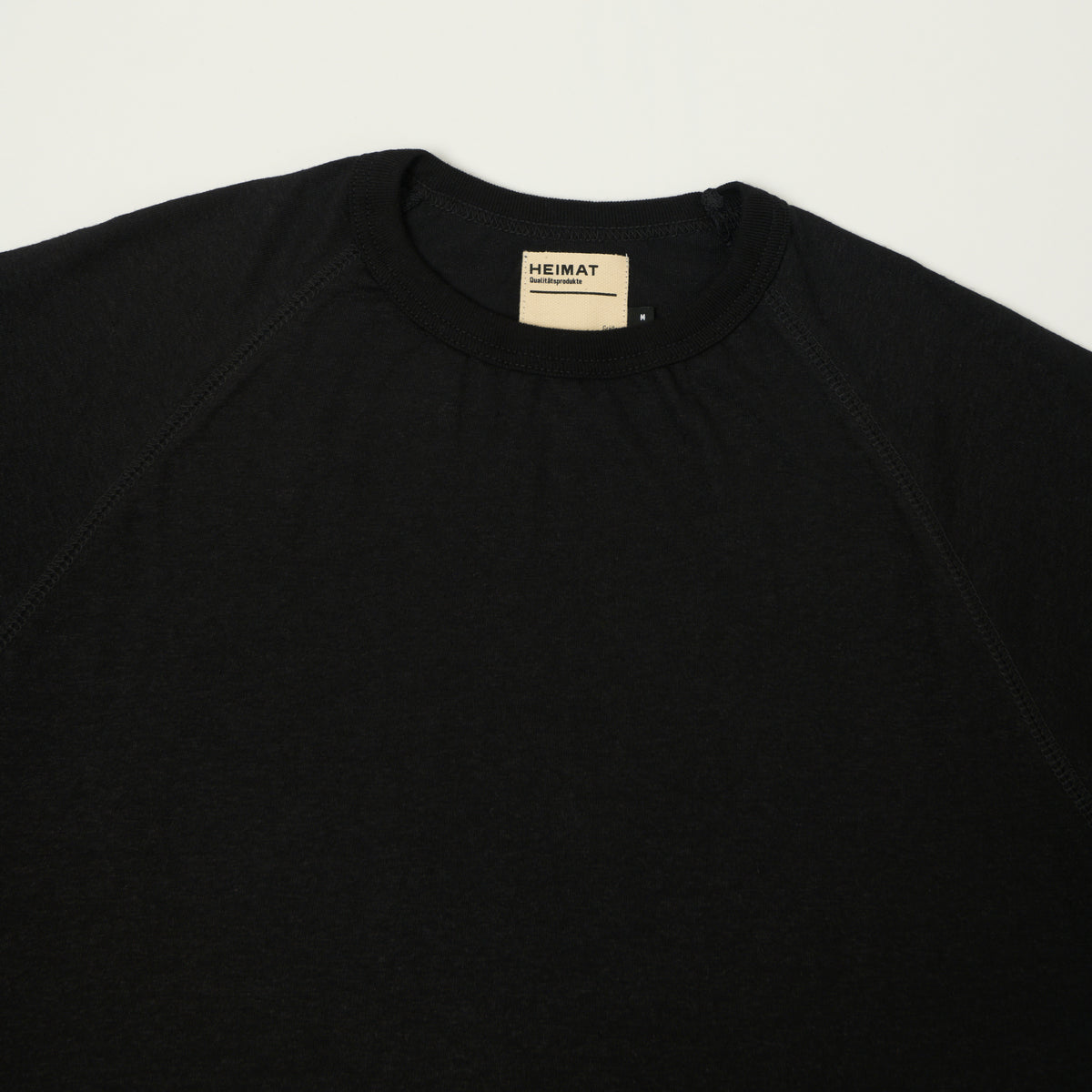Heimat Raglan Sleeve Cotton Hemp T-Shirt - Schwarz