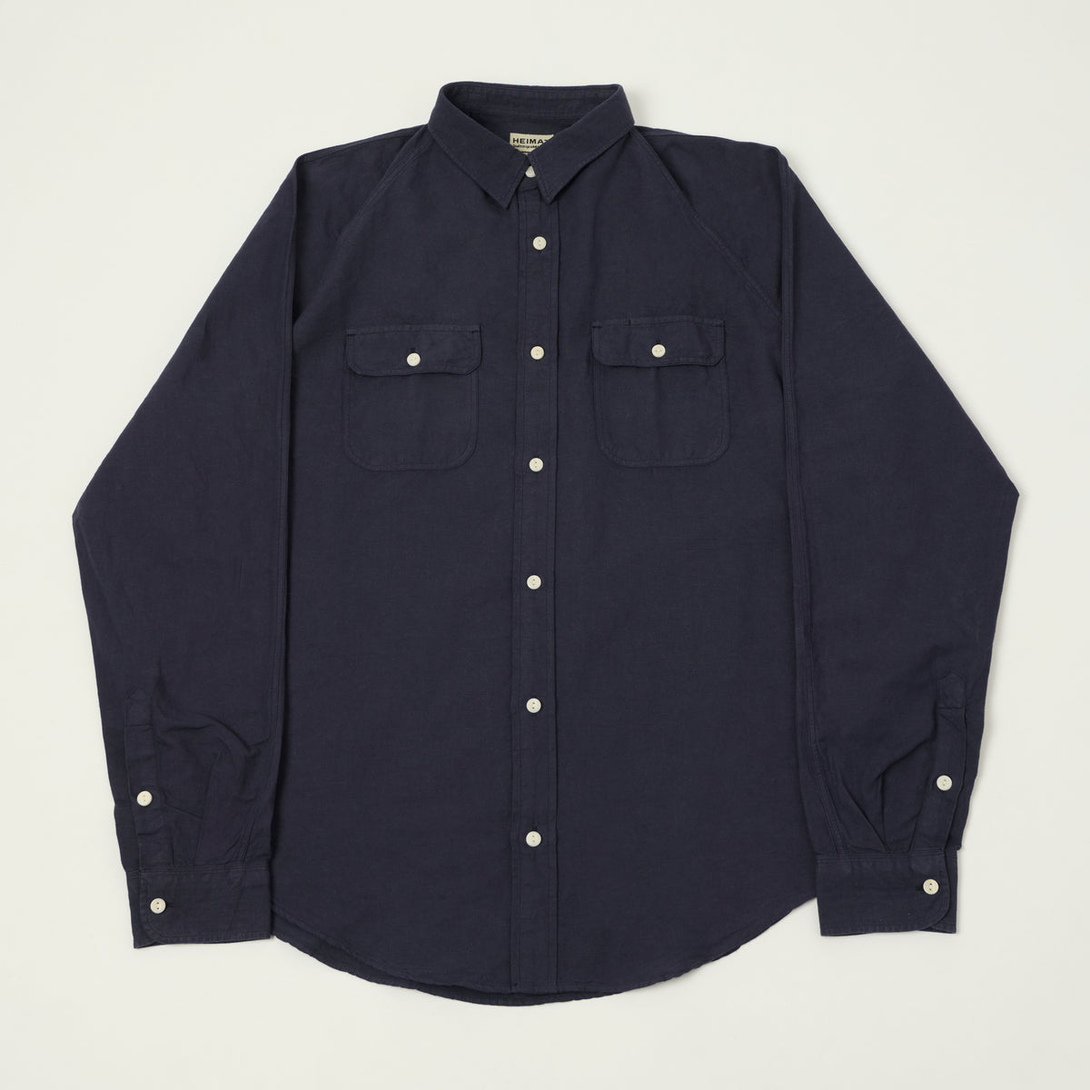 Heimat Raglan Sleeve Cotton Hemp Work Shirt - Ink
