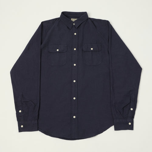 Heimat Raglan Sleeve Cotton Hemp Work Shirt - Ink