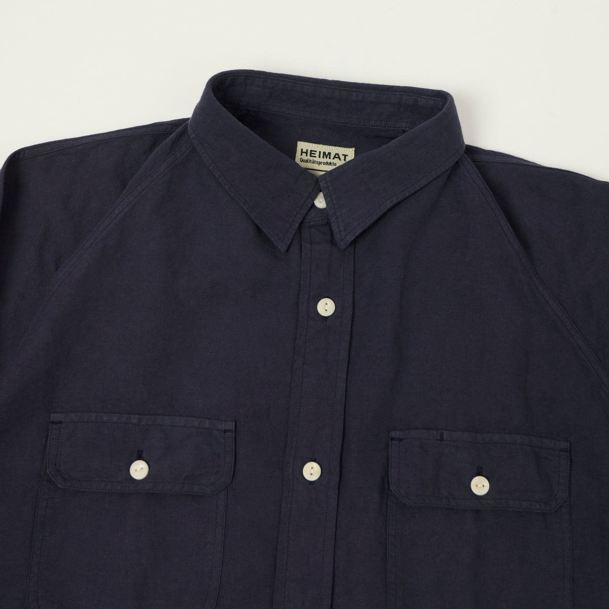 Heimat Raglan Sleeve Cotton Hemp Work Shirt - Ink