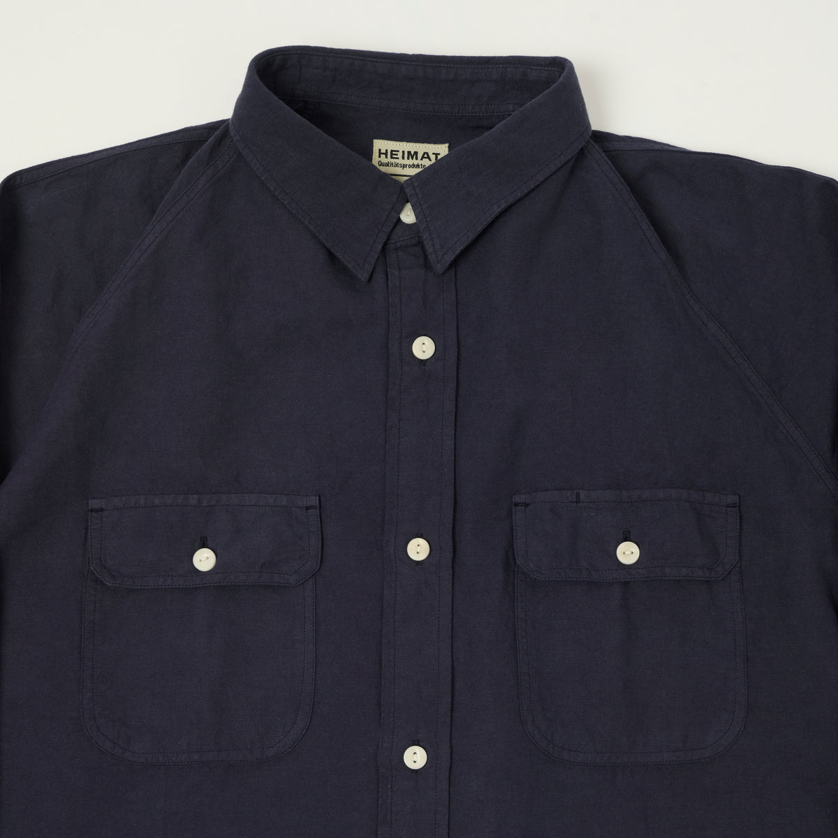 Heimat Raglan Sleeve Cotton Hemp Work Shirt - Ink