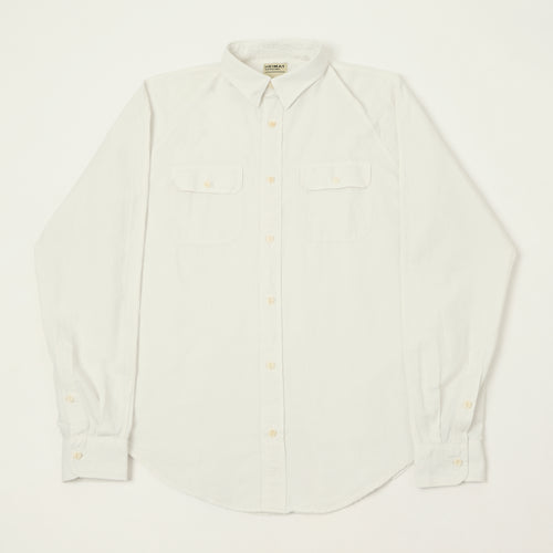 Heimat Raglan Sleeve Cotton Hemp Work Shirt - White