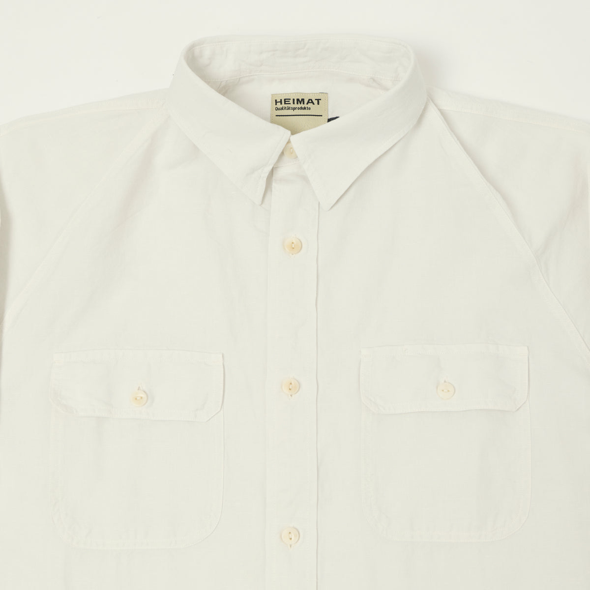 Heimat Raglan Sleeve Cotton Hemp Work Shirt - White