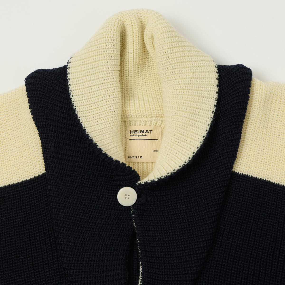 Heimat 'Eiger' Shawl Collar Cardigan - Ink/Seashell