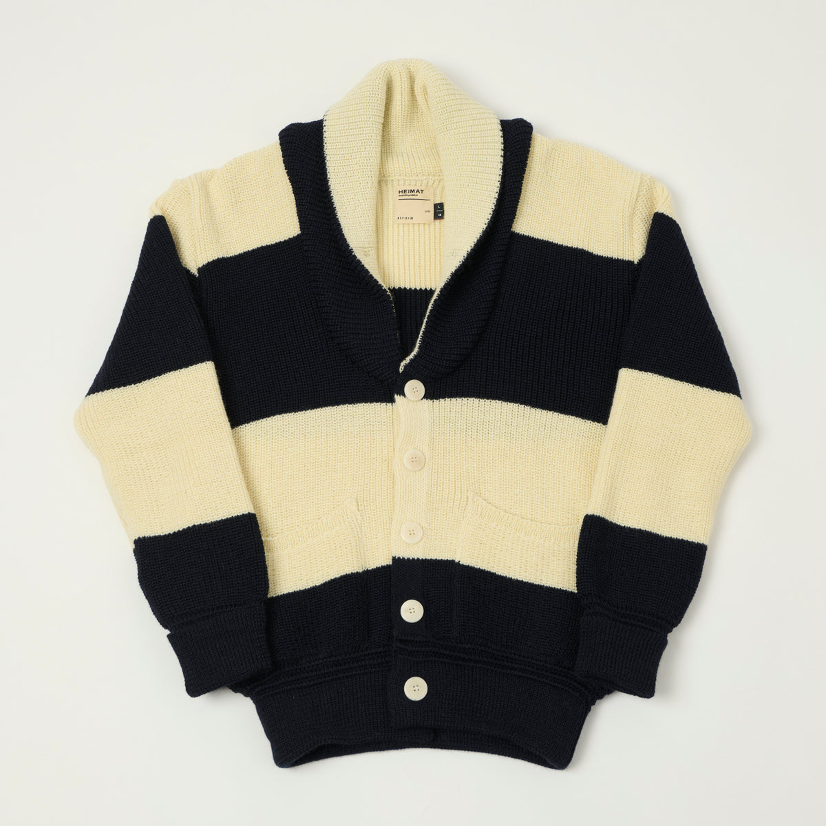 Heimat 'Eiger' Shawl Collar Cardigan - Ink/Seashell