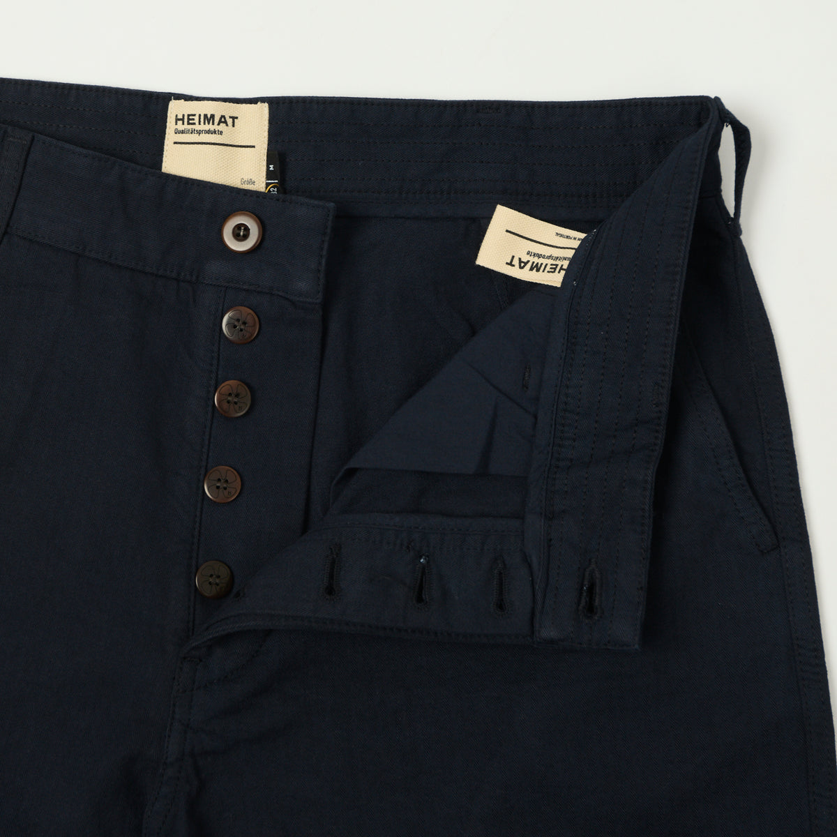 Heimat 'Journey' Herringbone Twill Chinos - Ink