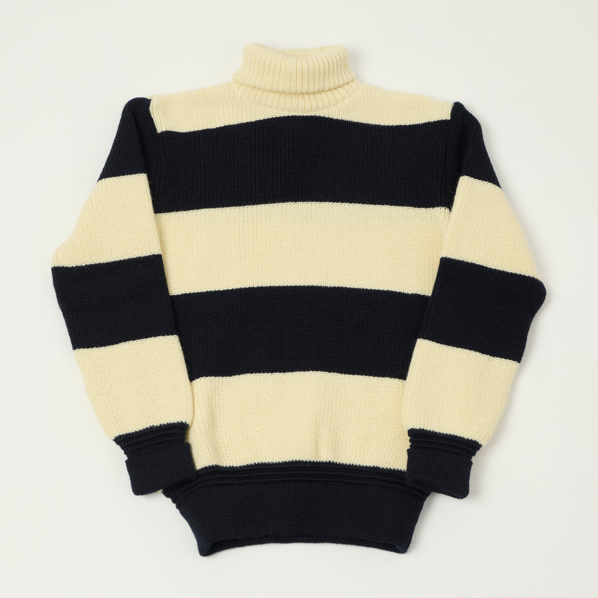 Heimat 'Rollkragen' Signal Stripe Rollneck - Seashell/Ink