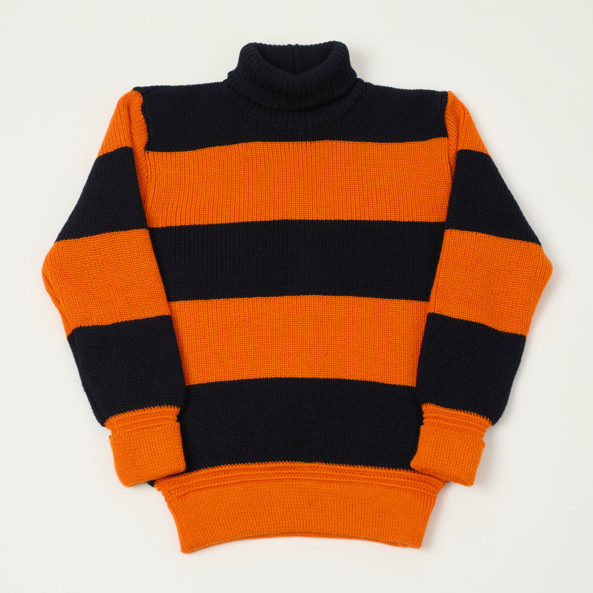 Heimat 'Rollkragen' Signal Stripe Rollneck - Ink/Rescue Orange