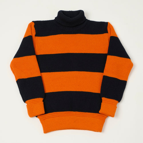 Heimat 'Rollkragen' Signal Stripe Rollneck - Ink/Rescue Orange