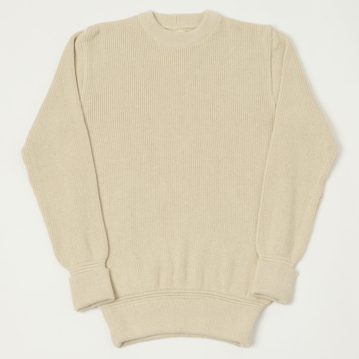 Heimat 'Rundhals' Cotton Linen Crew Neck Sweater - Seashell