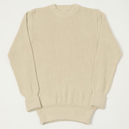 Heimat 'Rundhals' Cotton Linen Crew Neck Sweater - Seashell