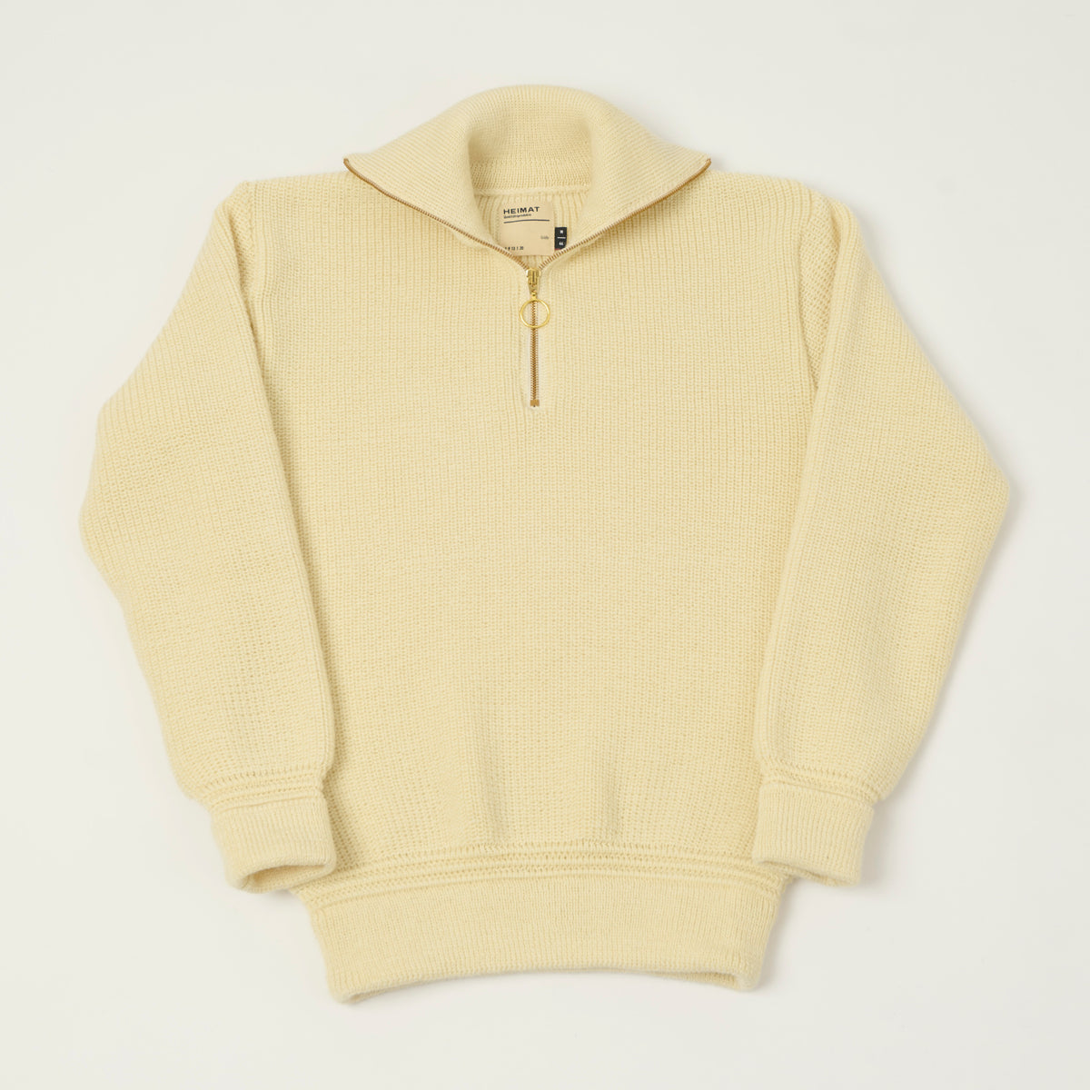 Heimat 'Segler' Quarter Zip Skipper Jumper - Seashell