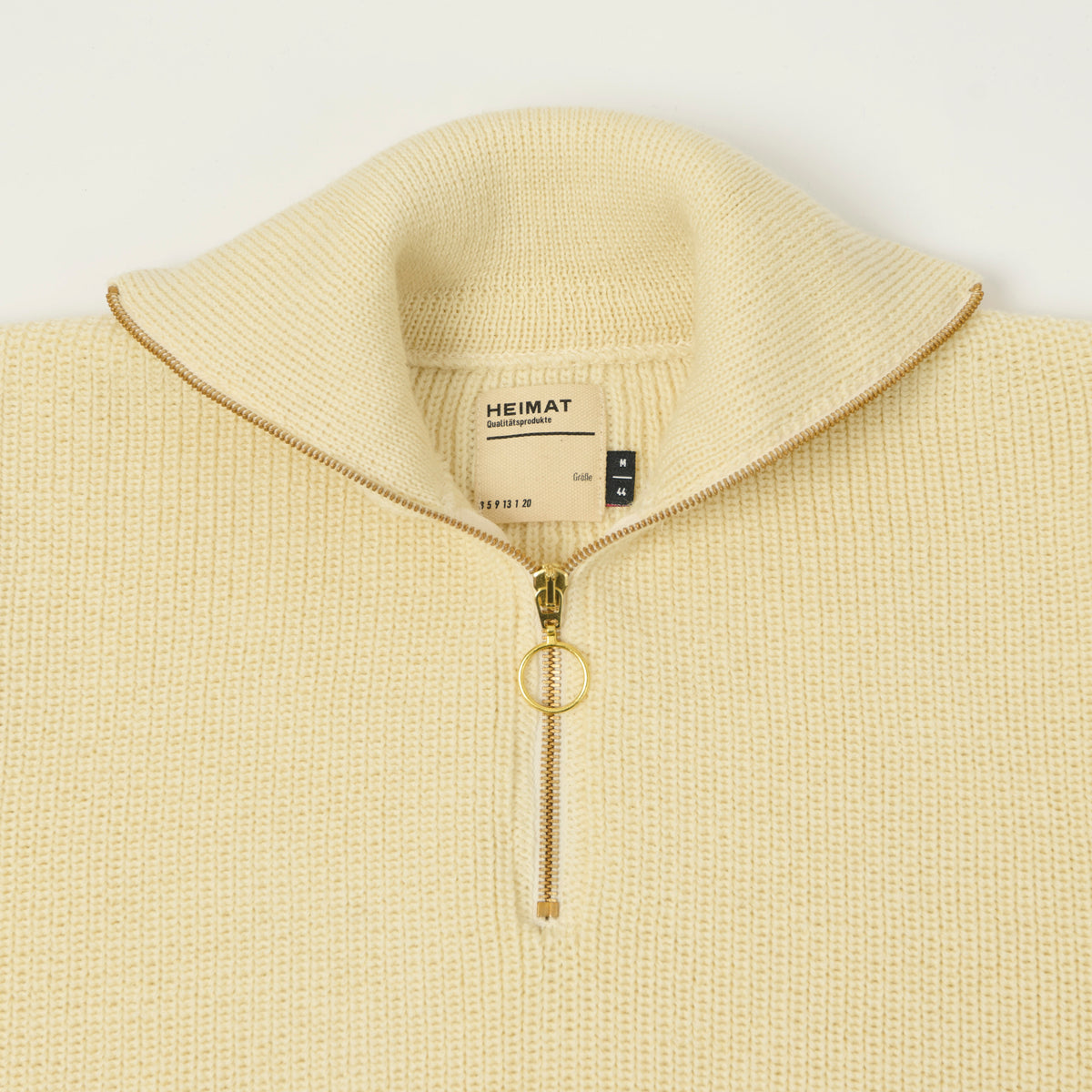 Heimat 'Segler' Quarter Zip Skipper Jumper - Seashell