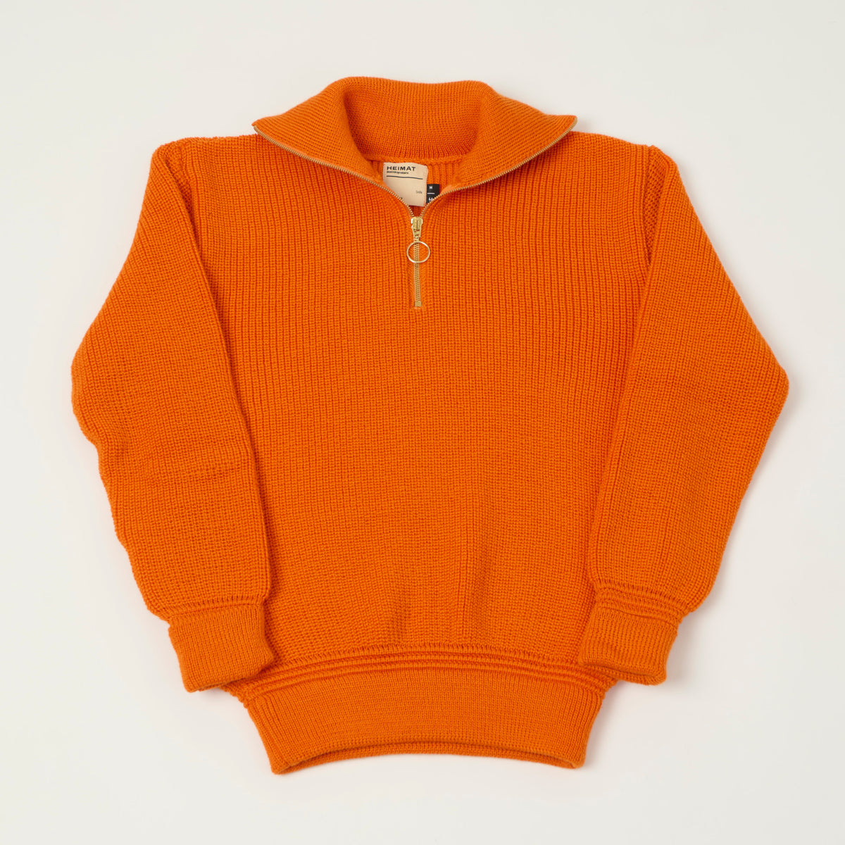 Heimat 'Segler' Quarter Zip Skipper Jumper - Rescue Orange