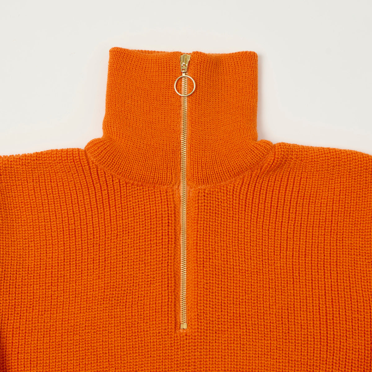 Heimat 'Segler' Quarter Zip Skipper Jumper - Rescue Orange