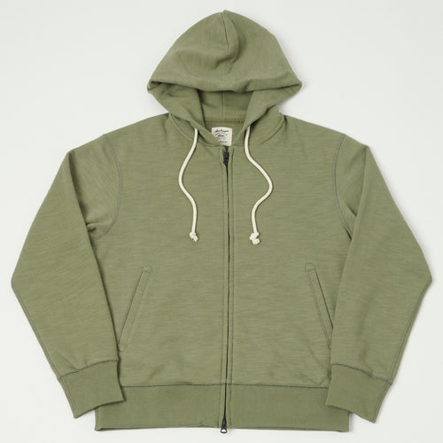 Jackman GG Zip Through Sweat Parka - Olive