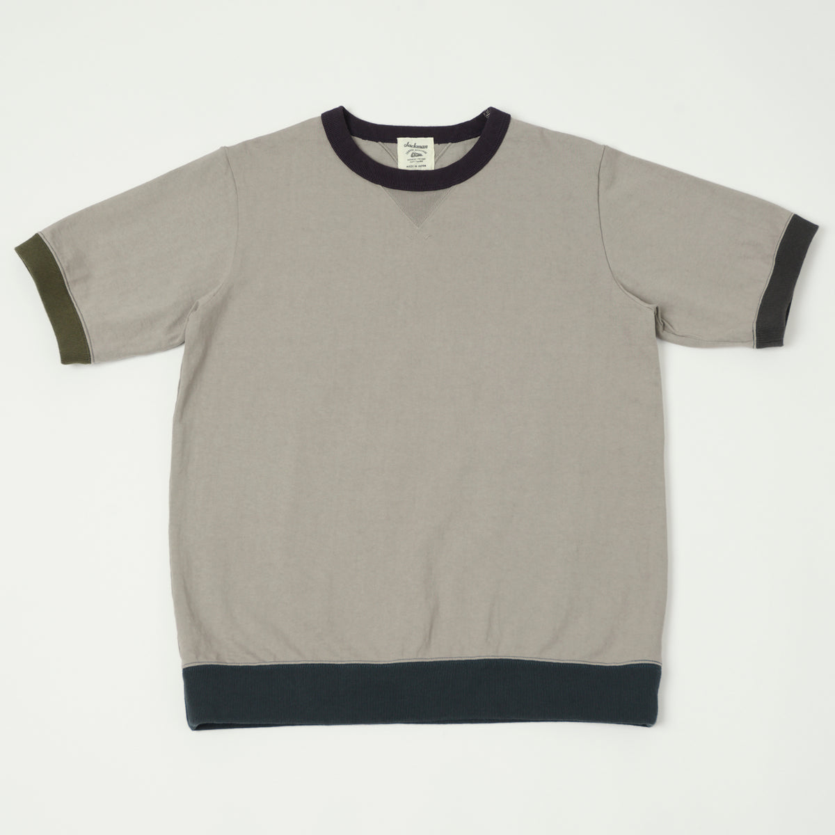 Jackman Dotsume Rib T-Shirt - Grey/4C