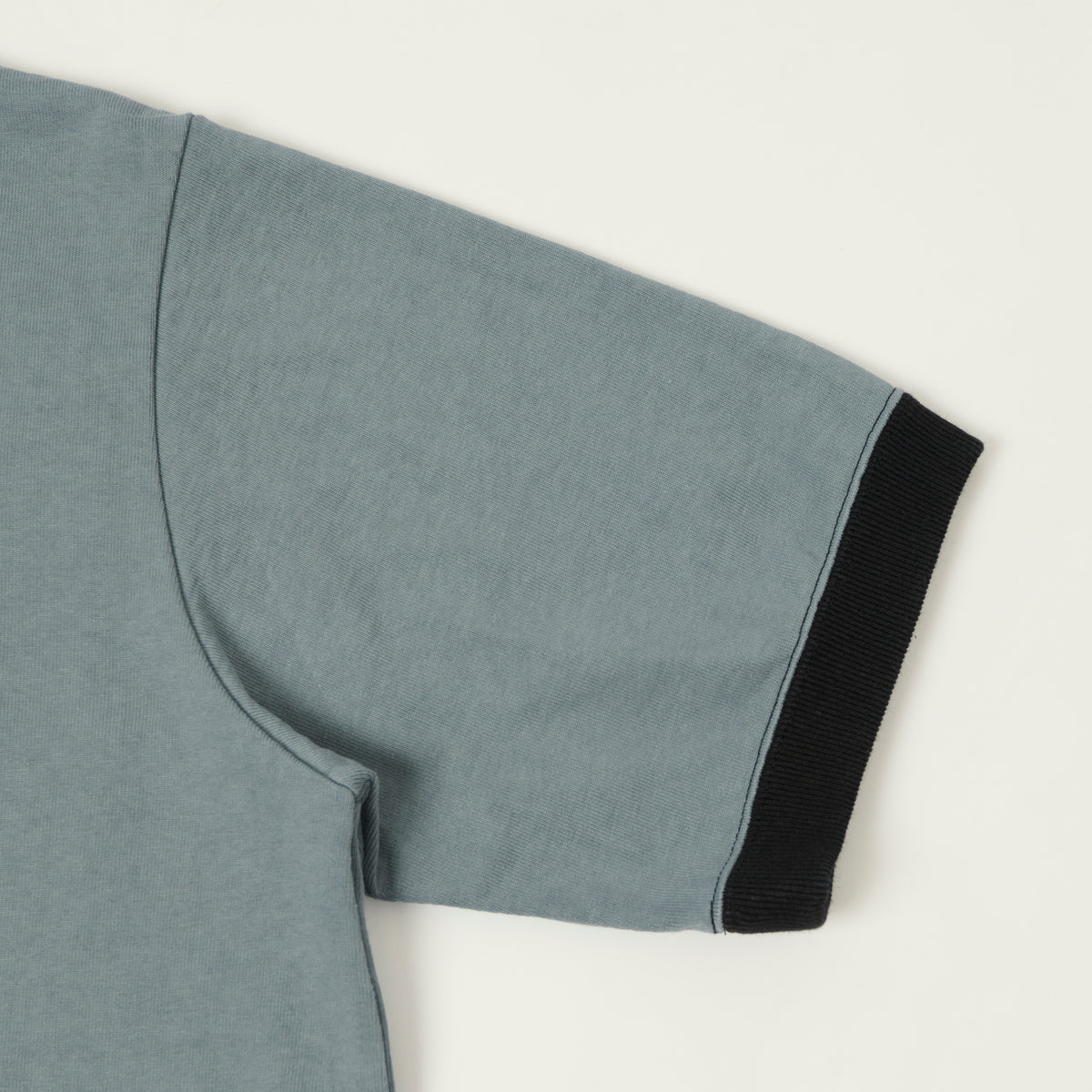 Jackman Dotsume Rib T-Shirt - Wolf Grey/Black