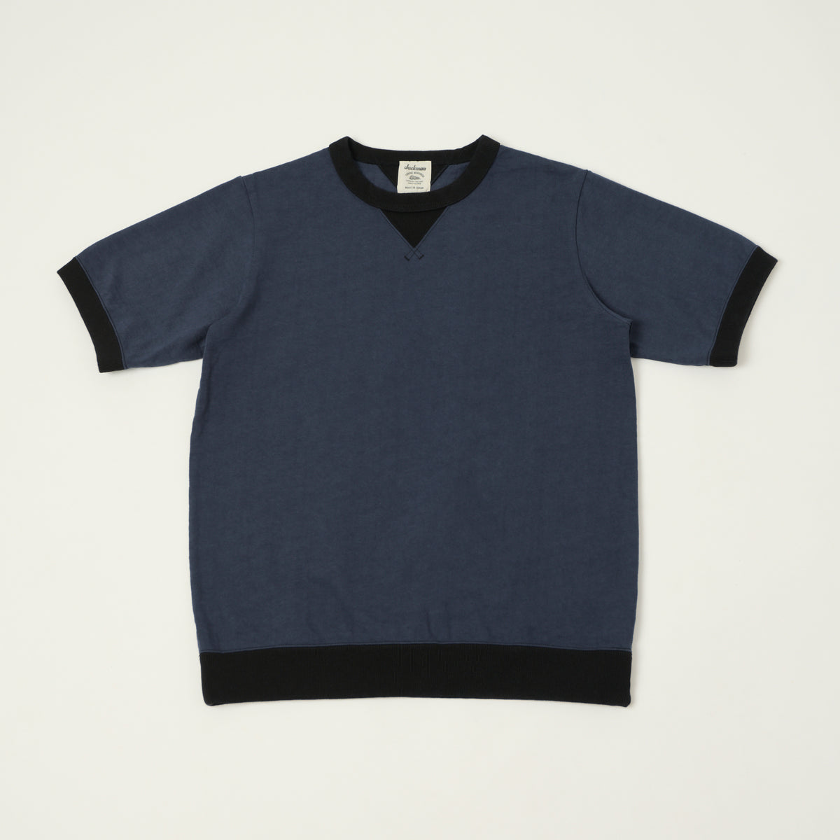 Jackman Dotsume Rib T-Shirt - Royal Navy/Black