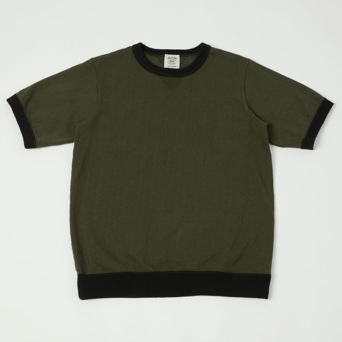 Jackman Dotsume Rib T-Shirt - Wood/Black