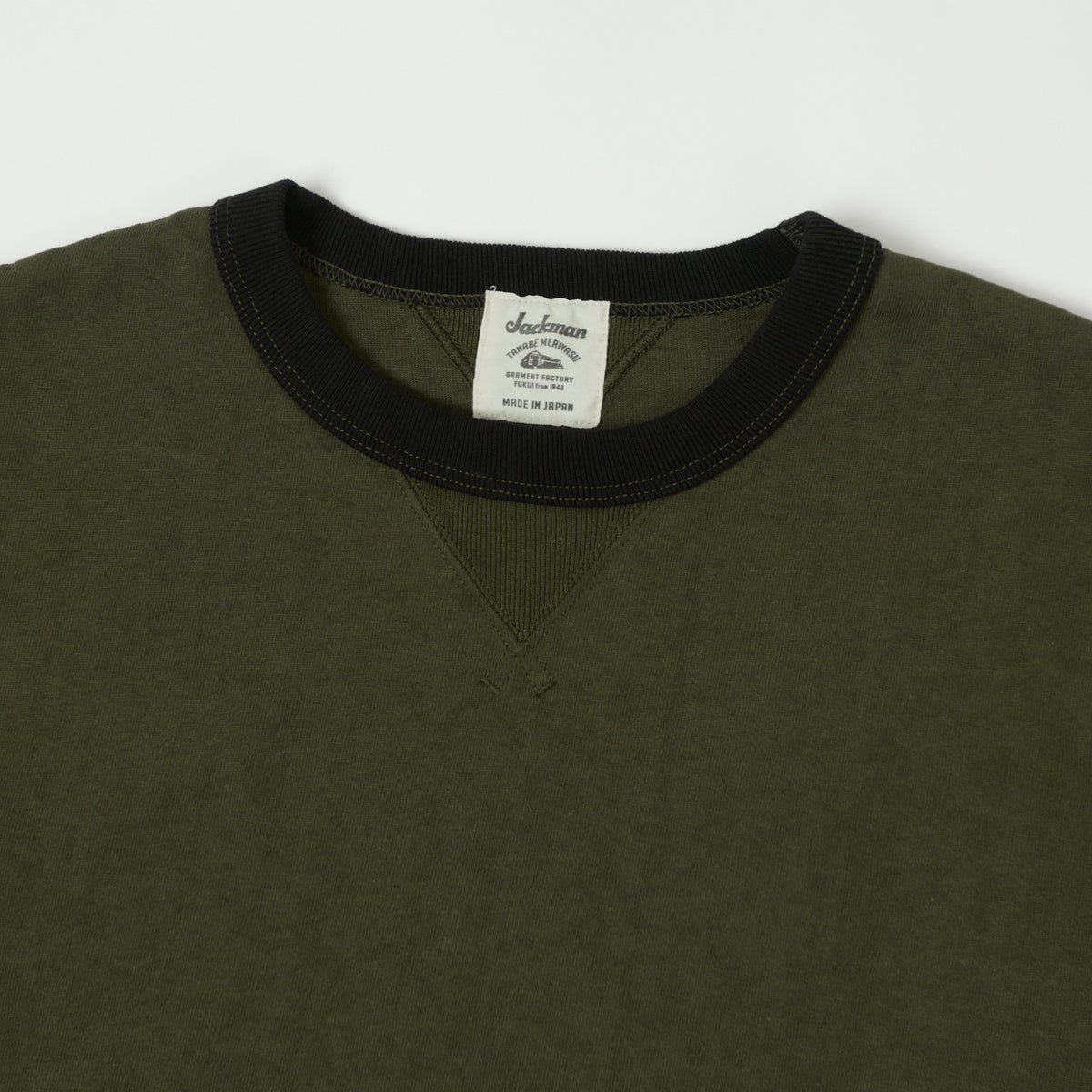 Jackman Dotsume Rib T-Shirt - Wood/Black