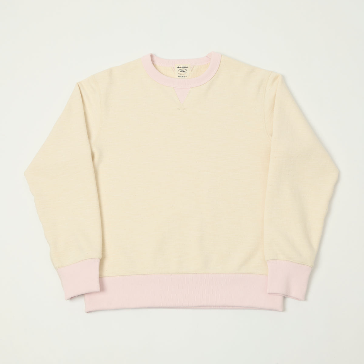 Jackman GG Crewneck Sweatshirt - Ecru/Pink