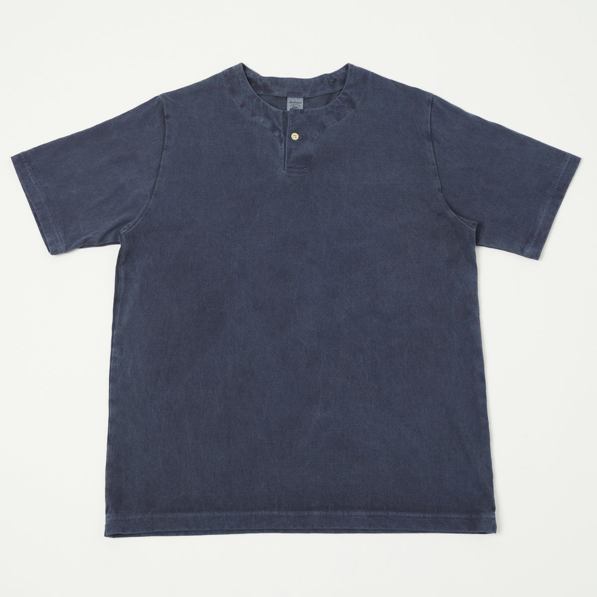 Jackman Pigment Dye Henley T-Shirt - Faded Navy