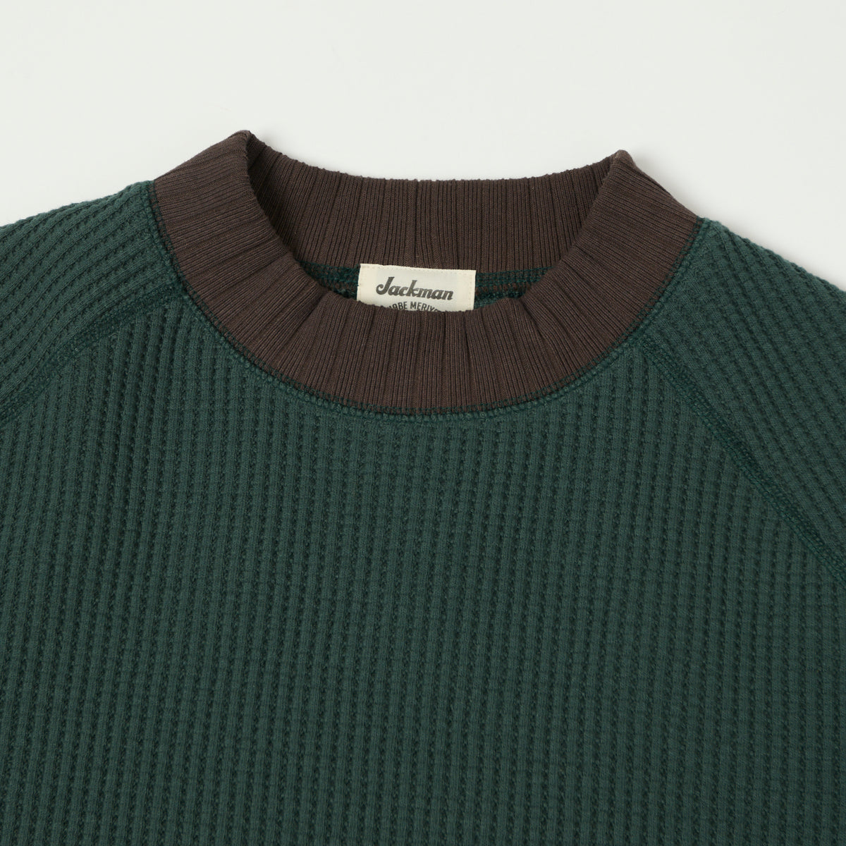 Jackman Midneck Waffle Sweatshirt - Ivy/Wood