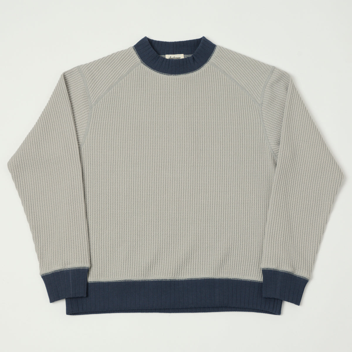 Jackman Midneck Waffle Sweatshirt - Grey/Navy