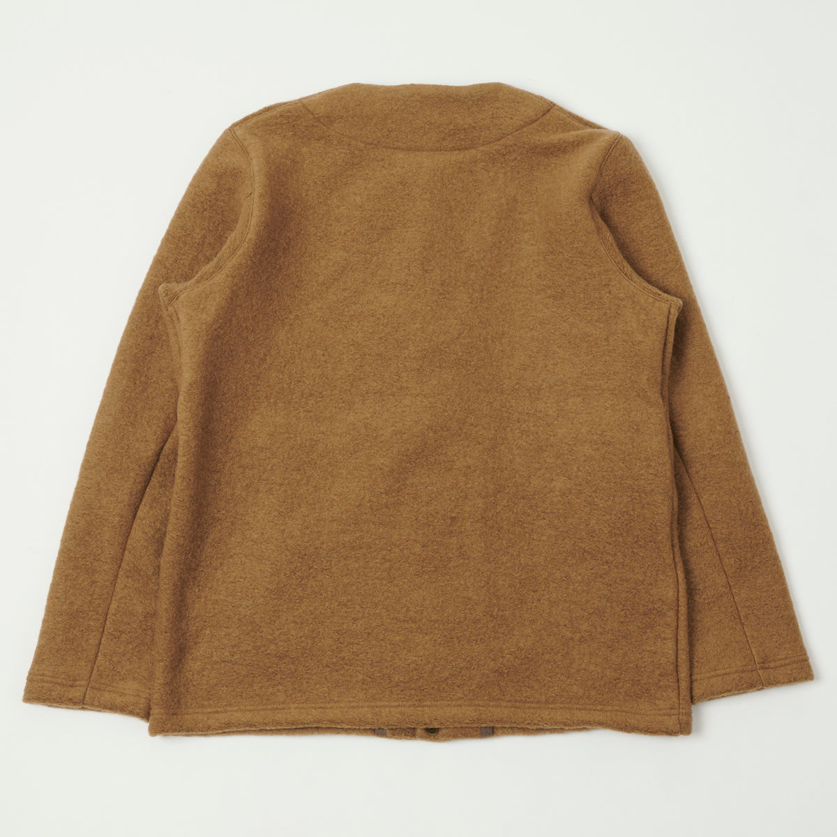 Jackman Wool Collarless Cardigan - Camel