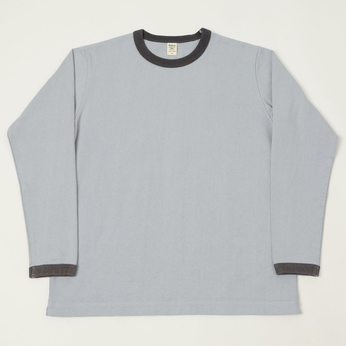 Jackman Long Sleeve Dotsume T-Shirt - Dusk Blue/Grey
