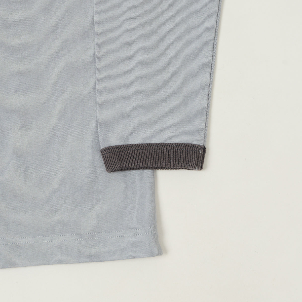 Jackman Long Sleeve Dotsume T-Shirt - Dusk Blue/Grey