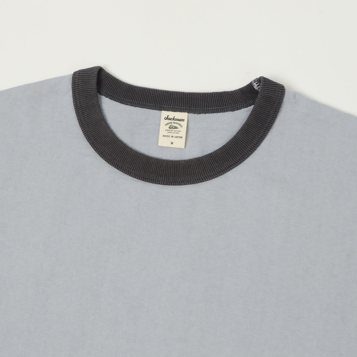 Jackman Long Sleeve Dotsume T-Shirt - Dusk Blue/Grey