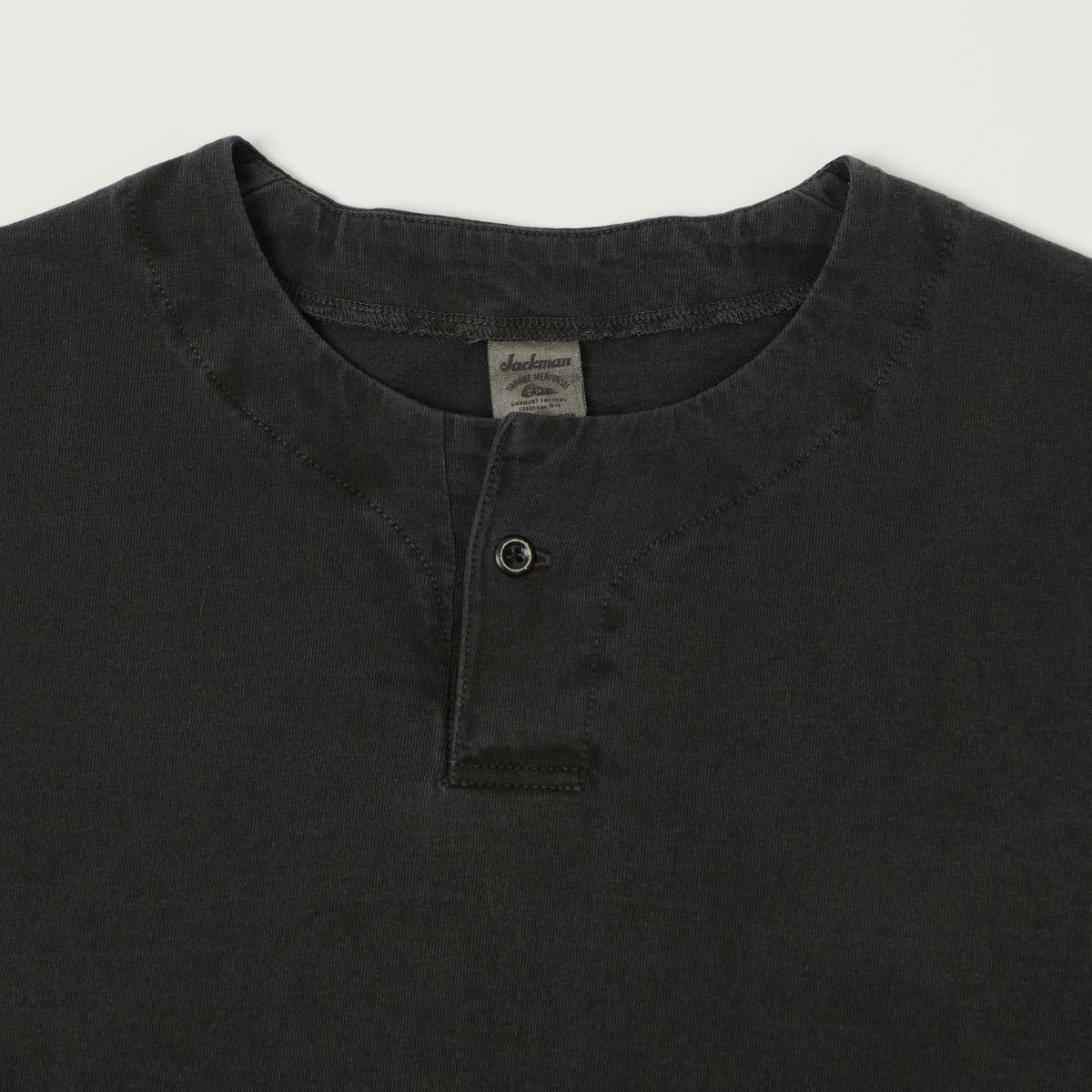 Jackman Long Sleeve Henley - Fade Black