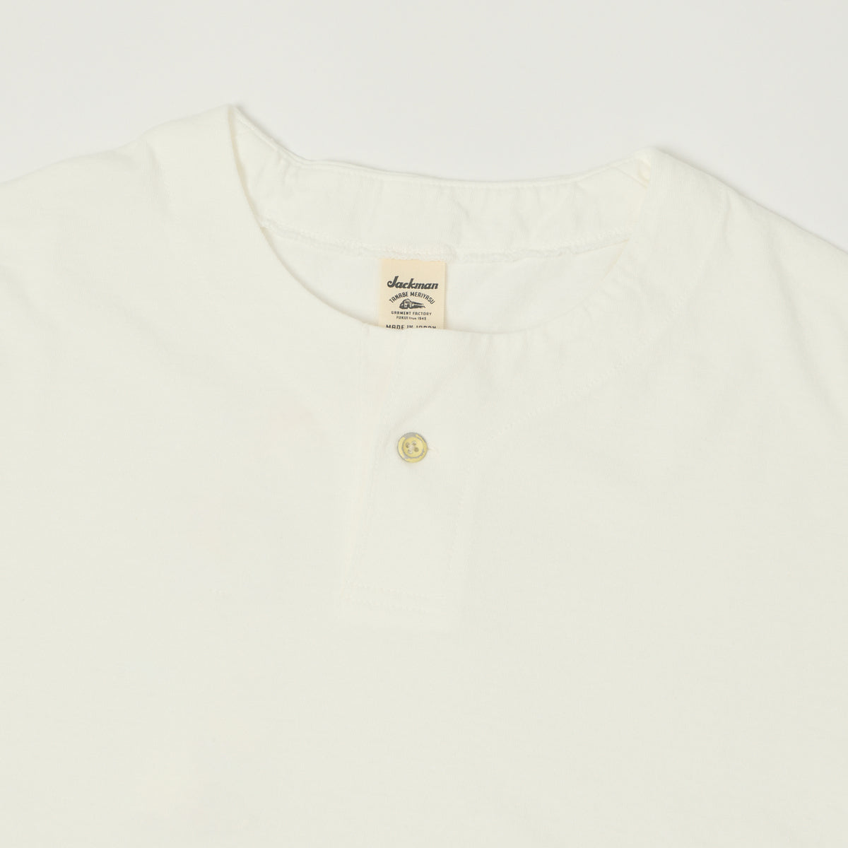 Jackman Long Sleeve Henley - White