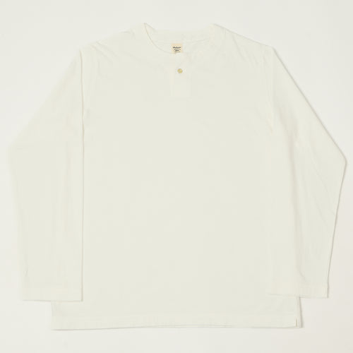 Jackman Long Sleeve Henley - White