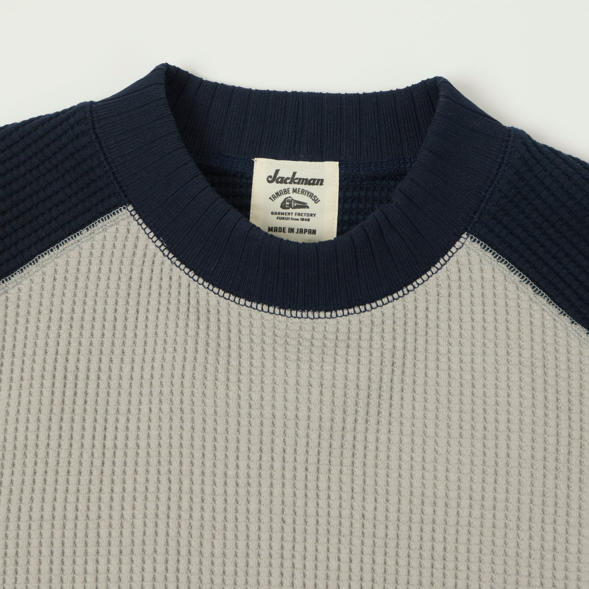 Jackman Midneck Waffle Sweatshirt - Concrete/Navy