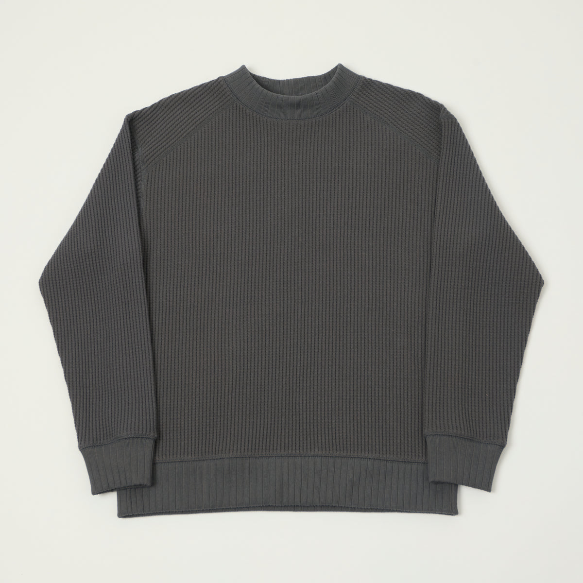 Jackman Midneck Waffle Sweatshirt - Dark Grey